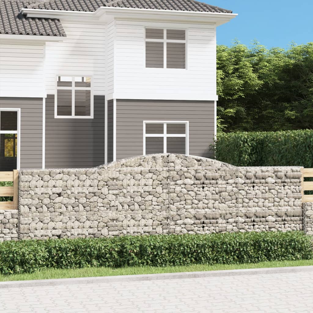 Arched Gabion Baskets 3 pcs 400x30x120/140 cm Galvanised Iron
