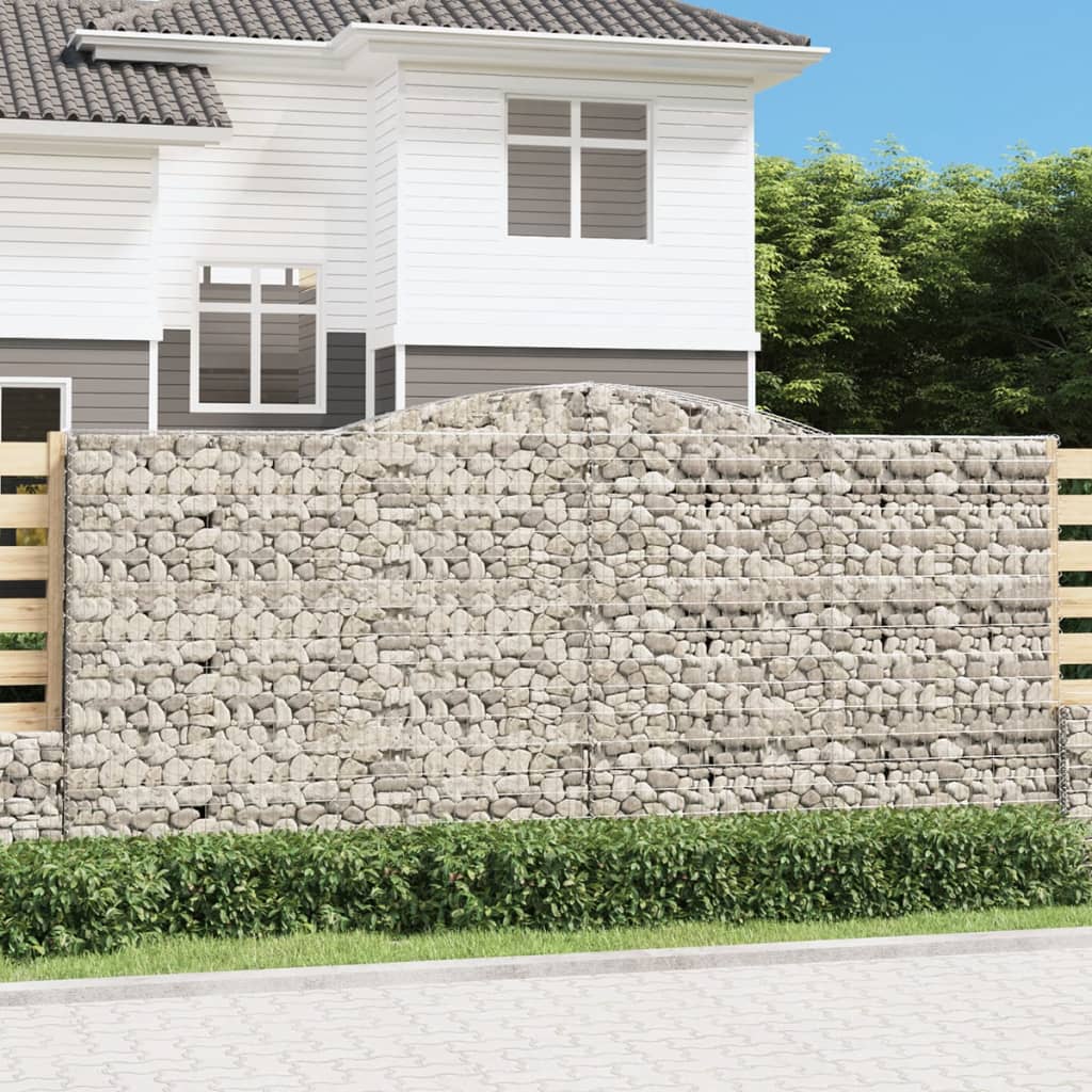 Arched Gabion Baskets 5 pcs 400x30x180/200 cm Galvanised Iron