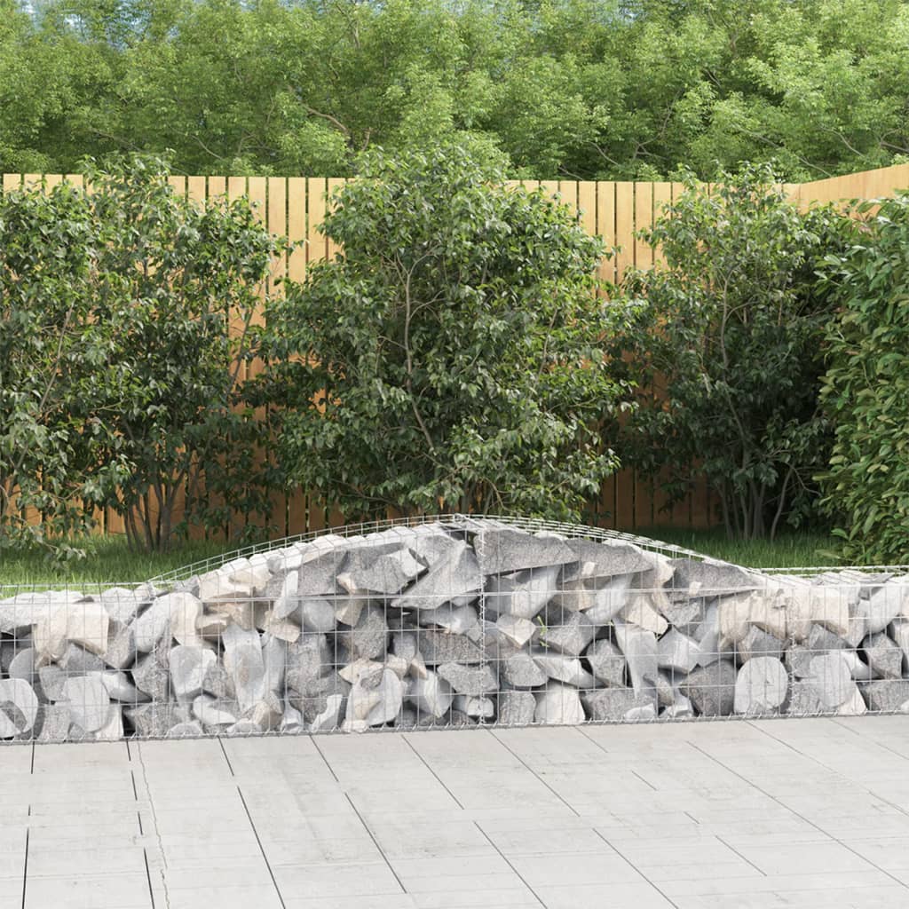 Arched Gabion Baskets 8 pcs 400x50x40/60 cm Galvanised Iron