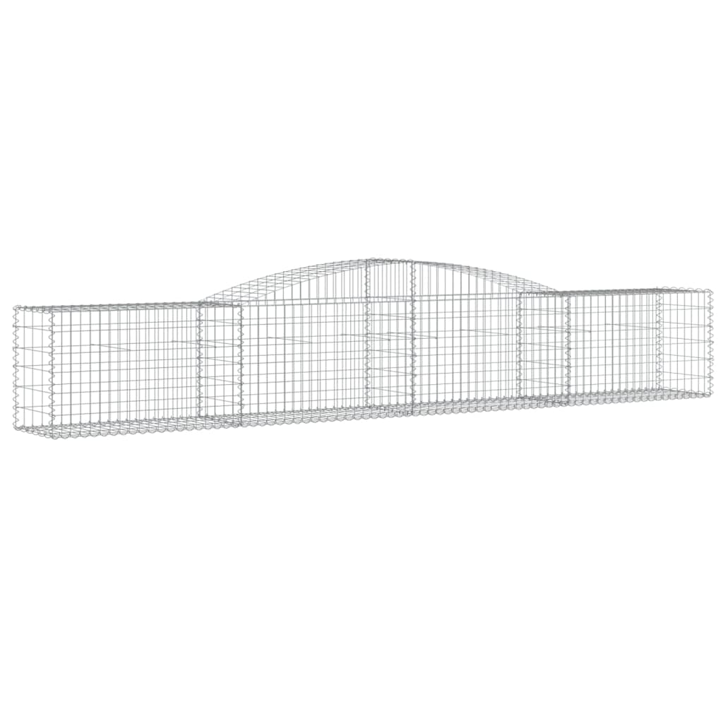 vidaXL Arched Gabion Baskets 7 pcs 400x50x60/80 cm Galvanised Iron