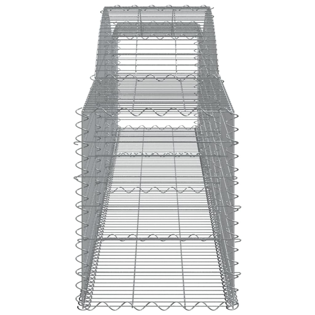 vidaXL Arched Gabion Baskets 7 pcs 400x50x60/80 cm Galvanised Iron