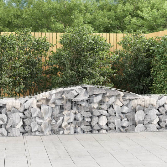 vidaXL Arched Gabion Baskets 7 pcs 400x50x60/80 cm Galvanised Iron