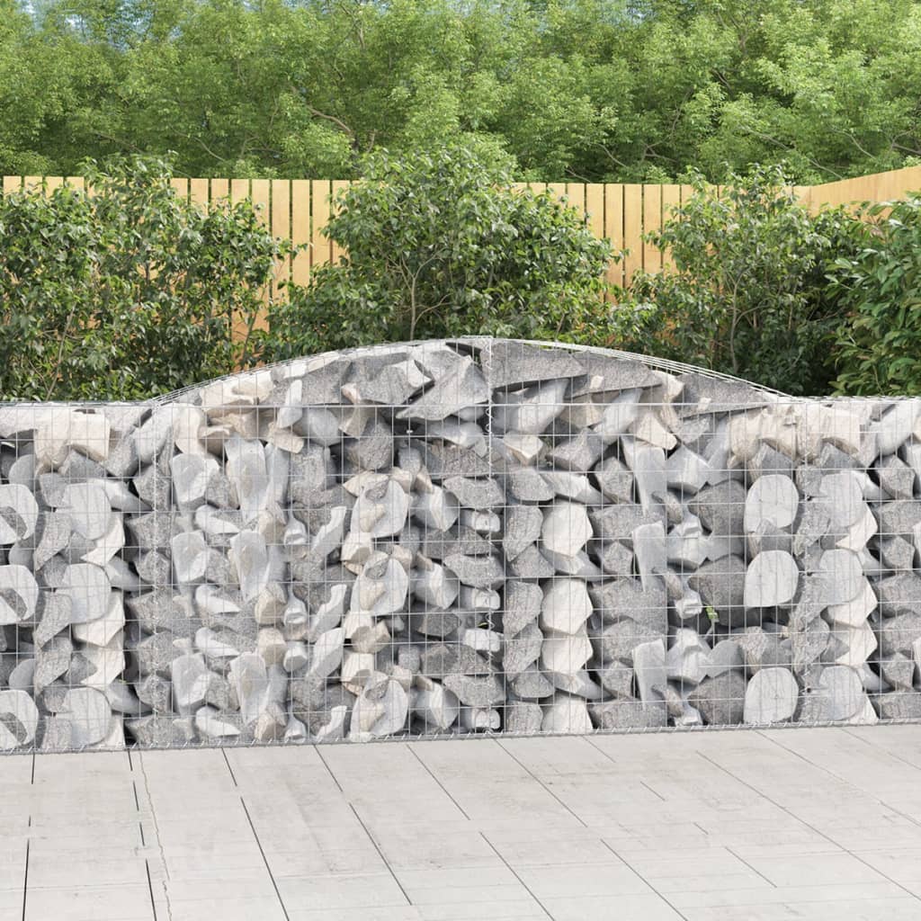 vidaXL Arched Gabion Baskets 20 pcs 400x50x100/120 cm Galvanised Iron