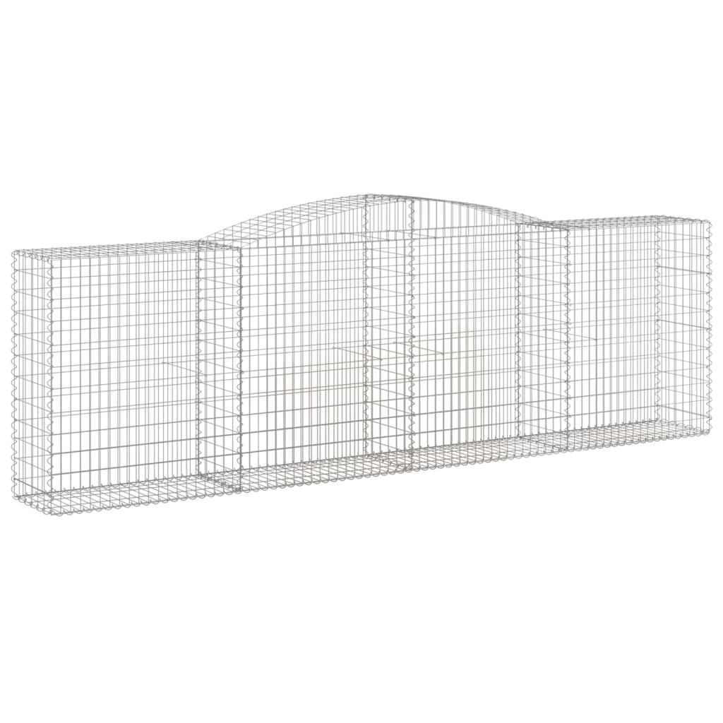 Arched Gabion Baskets 4 pcs 400x50x120/140 cm Galvanised Iron