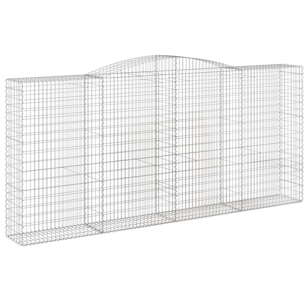 Arched Gabion Baskets 10 pcs 400x50x180/200 cm Galvanised Iron