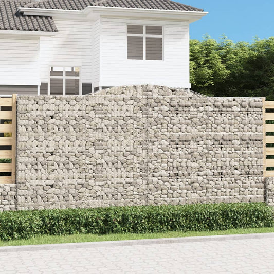 vidaXL Arched Gabion Baskets 3 pcs 400x50x200/220 cm Galvanised Iron