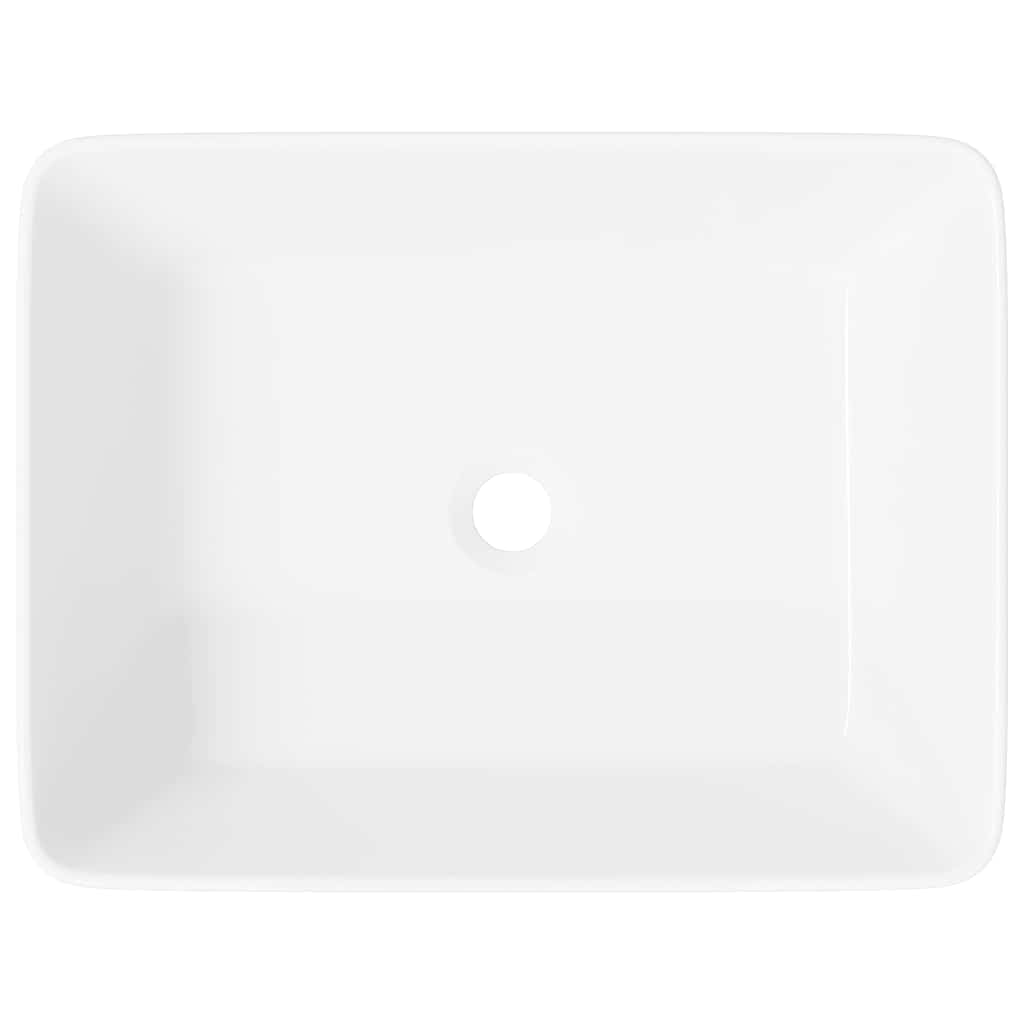 Wash Basin White 48x37x13 cm Ceramic Rectangle