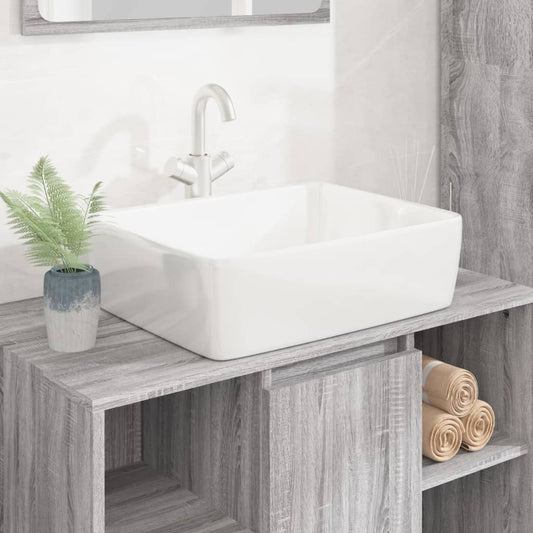 vidaXL Wash Basin White 48x37x13 cm Ceramic Rectangle