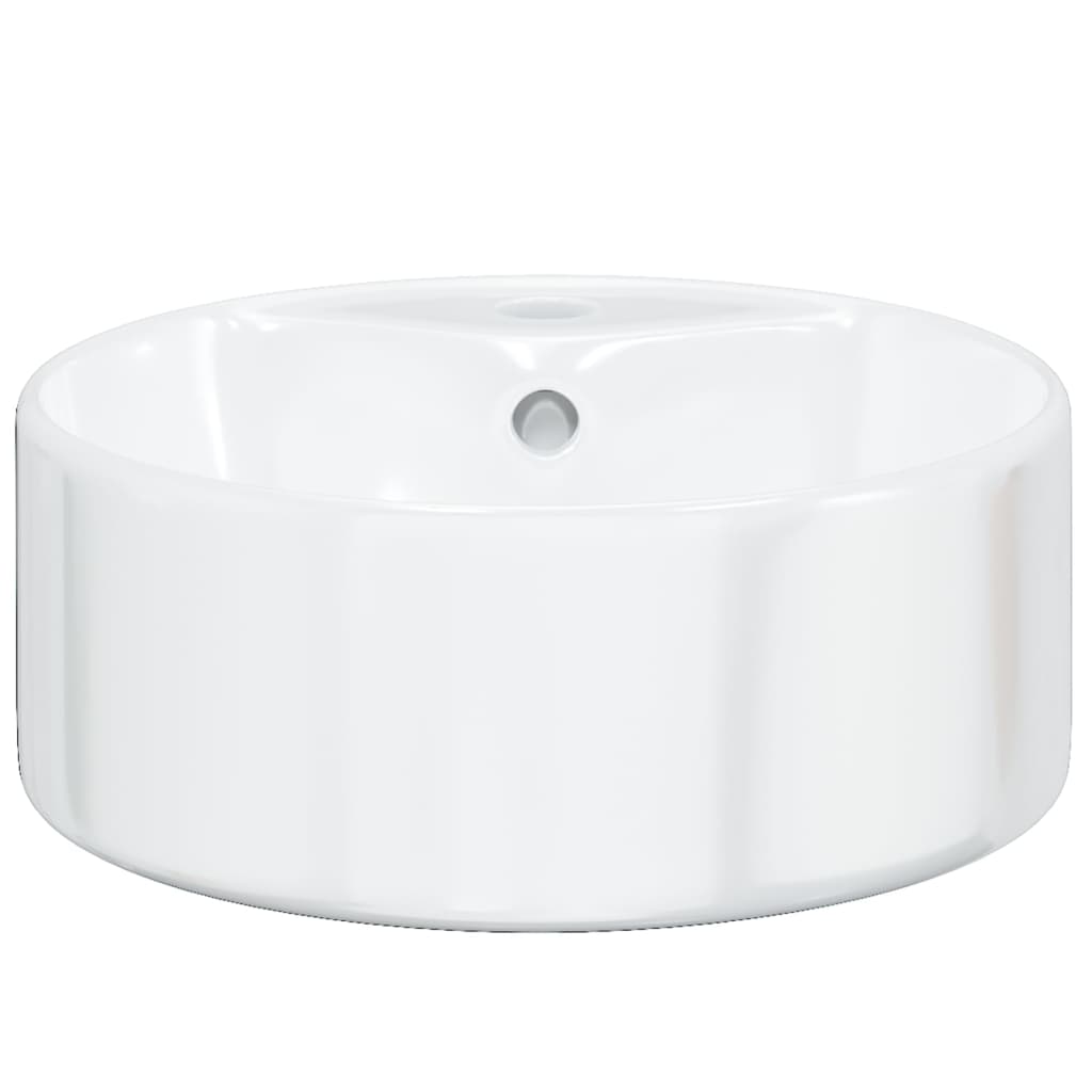 vidaXL Wash Basin White 40x14.5 cm Ceramic Round