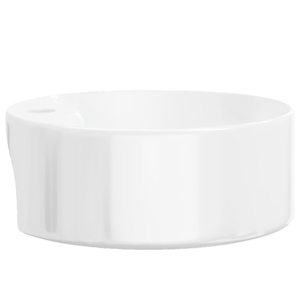 vidaXL Wash Basin White 40x14.5 cm Ceramic Round