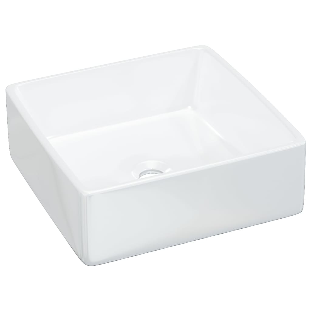 vidaXL Wash Basin White 37x37x13 cm Ceramic Square