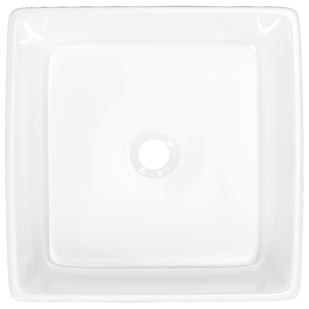 vidaXL Wash Basin White 37x37x13 cm Ceramic Square