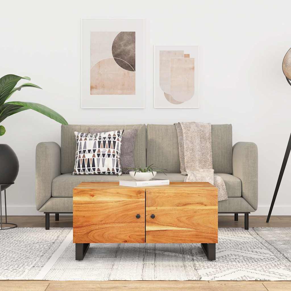 Coffee Table 80x50x40 cm Solid Wood Acacia&Engineered Wood