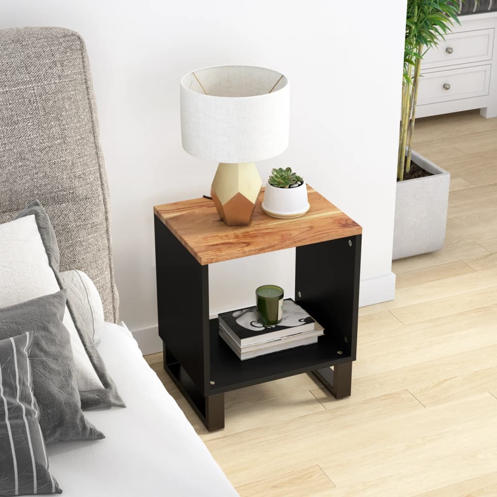 Coffee Table 40x31x46 cm Solid Wood Acacia&Engineered Wood