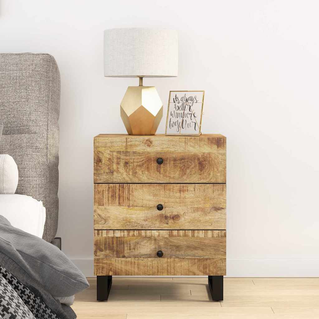 Bedside Cabinet 50x33x62 cm Solid Wood Mango&Engineered Wood