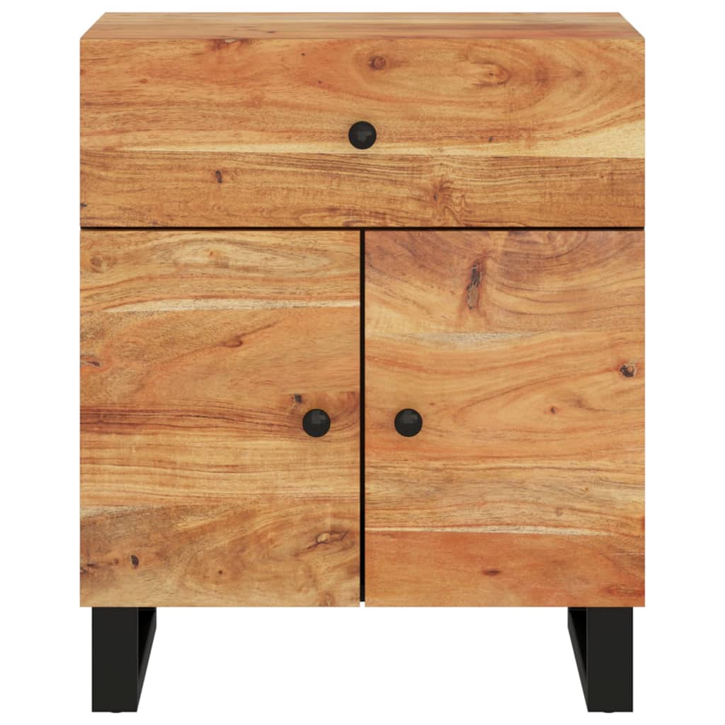 Bedside Cabinet | Natural wood and black