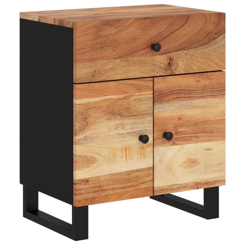 Bedside Cabinet | Natural wood and black