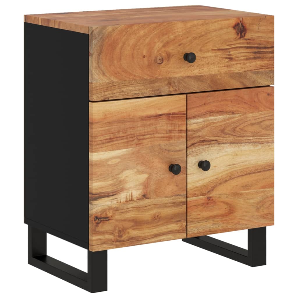 Bedside Cabinet | Natural wood and black