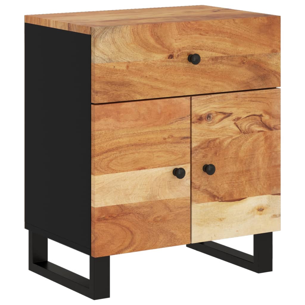 Bedside Cabinet | Natural wood and black