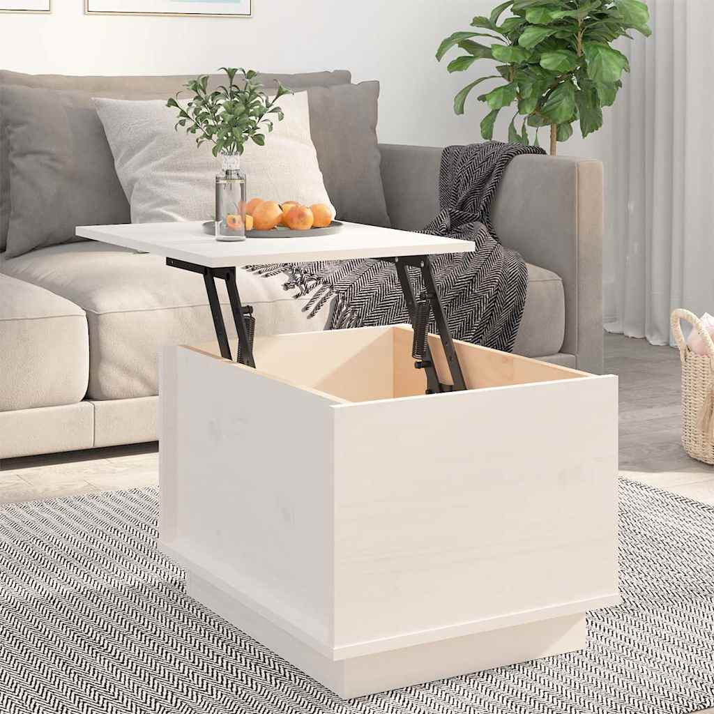 Coffee Table White 40x50x35 cm Solid Wood Pine