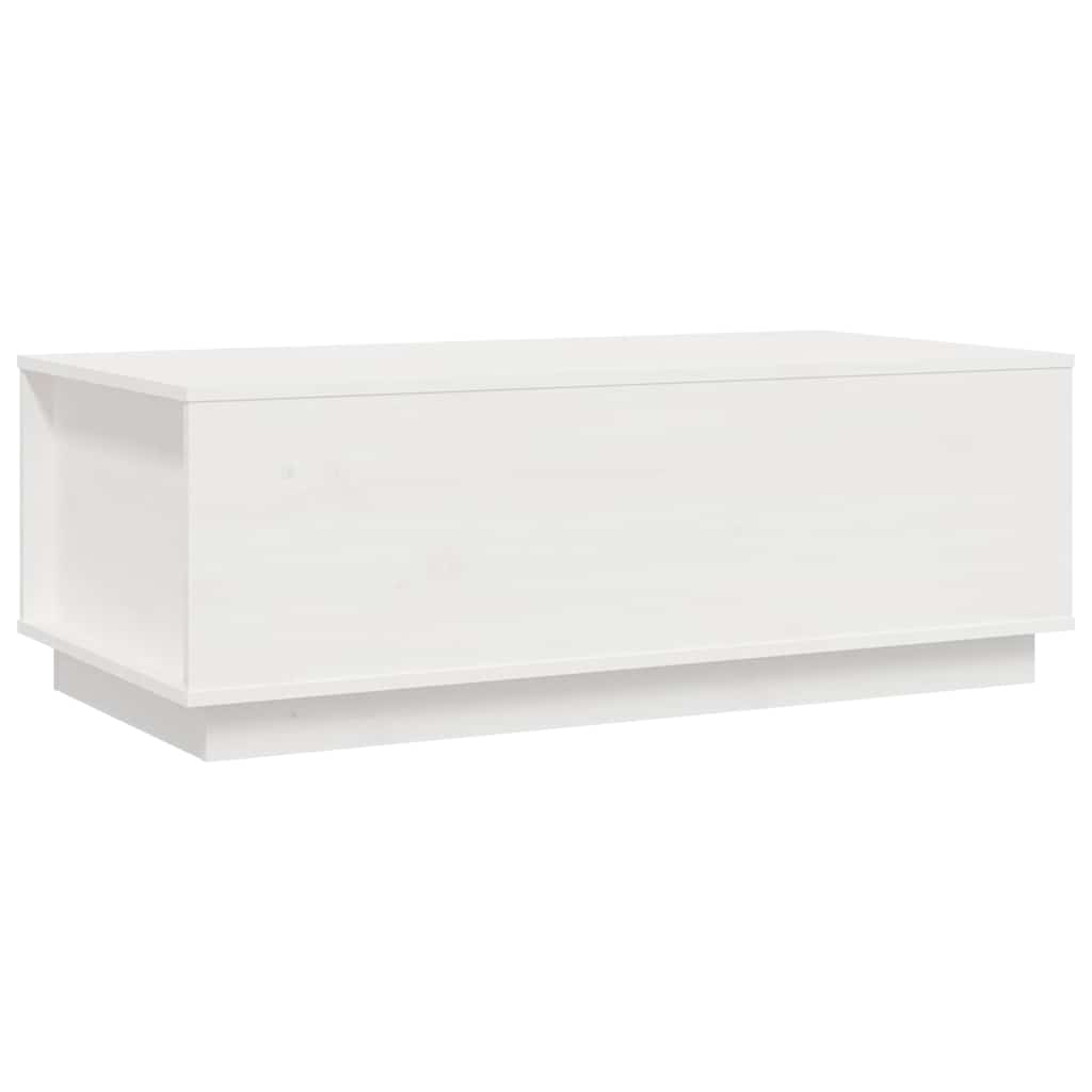 Coffee Table White 100x50x35 cm Solid Wood Pine