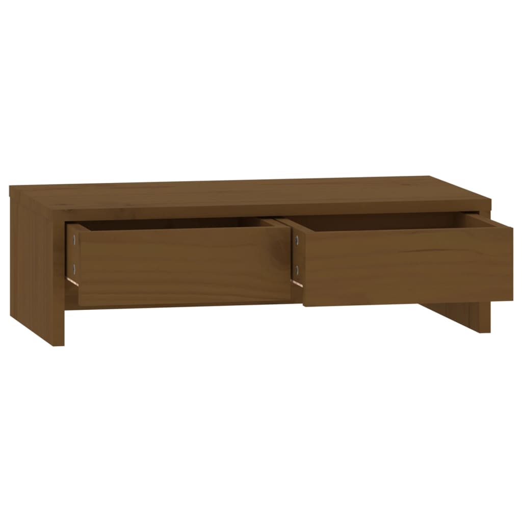 vidaXL Monitor Stand Honey Brown 50x27x15 cm Solid Wood Pine