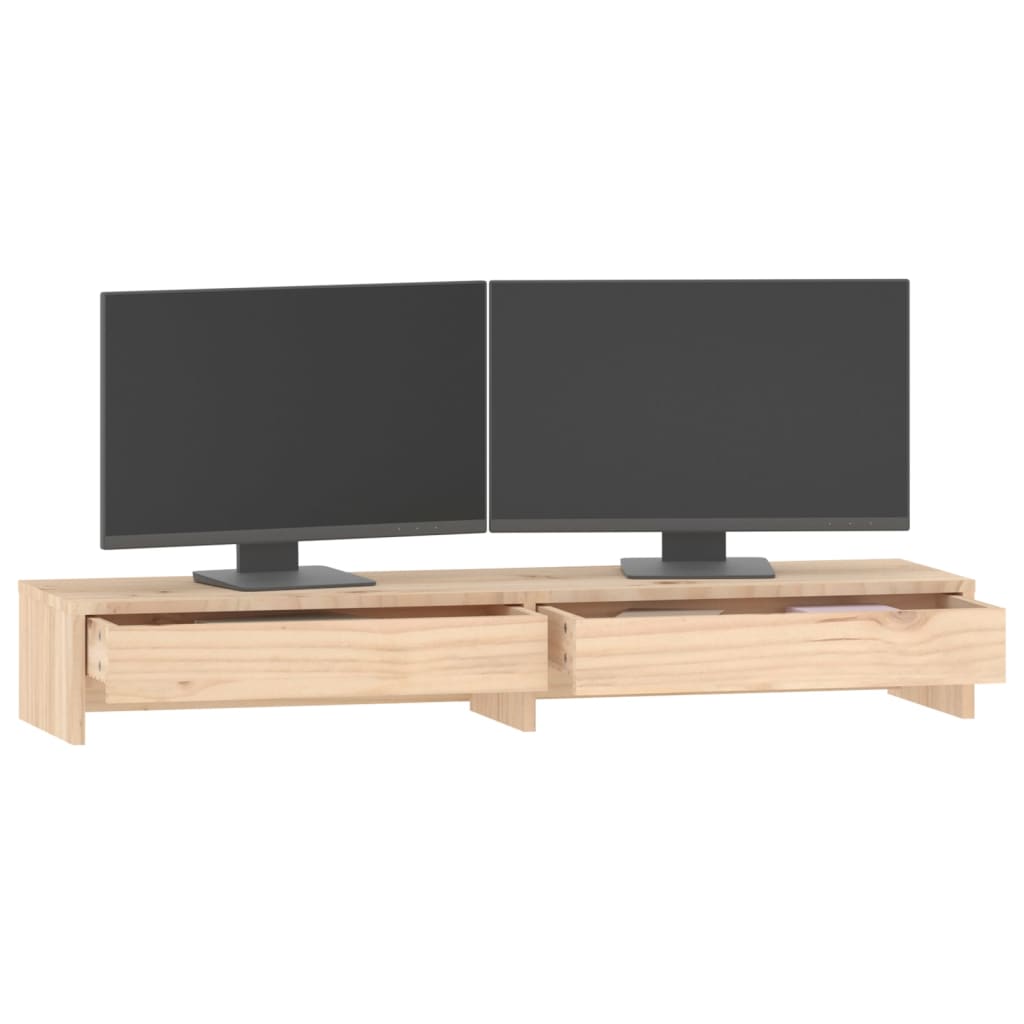 vidaXL Monitor Stand 100x27x15 cm Solid Wood Pine