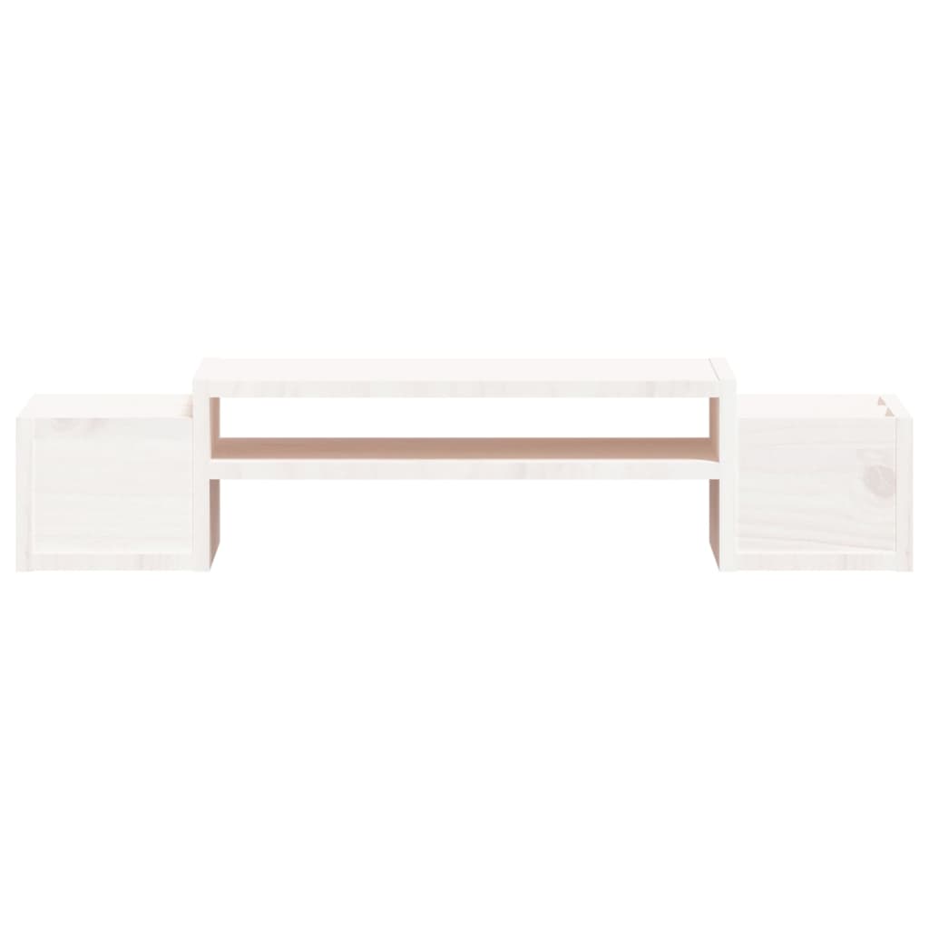 vidaXL Monitor Stand White 70x27.5x15 cm Solid Wood Pine