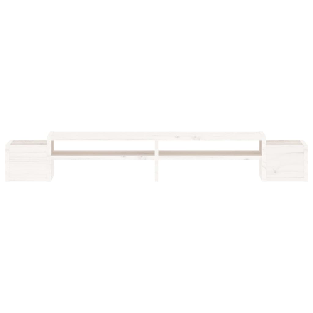 vidaXL Monitor Stand White 100x27.5x15 cm Solid Wood Pine