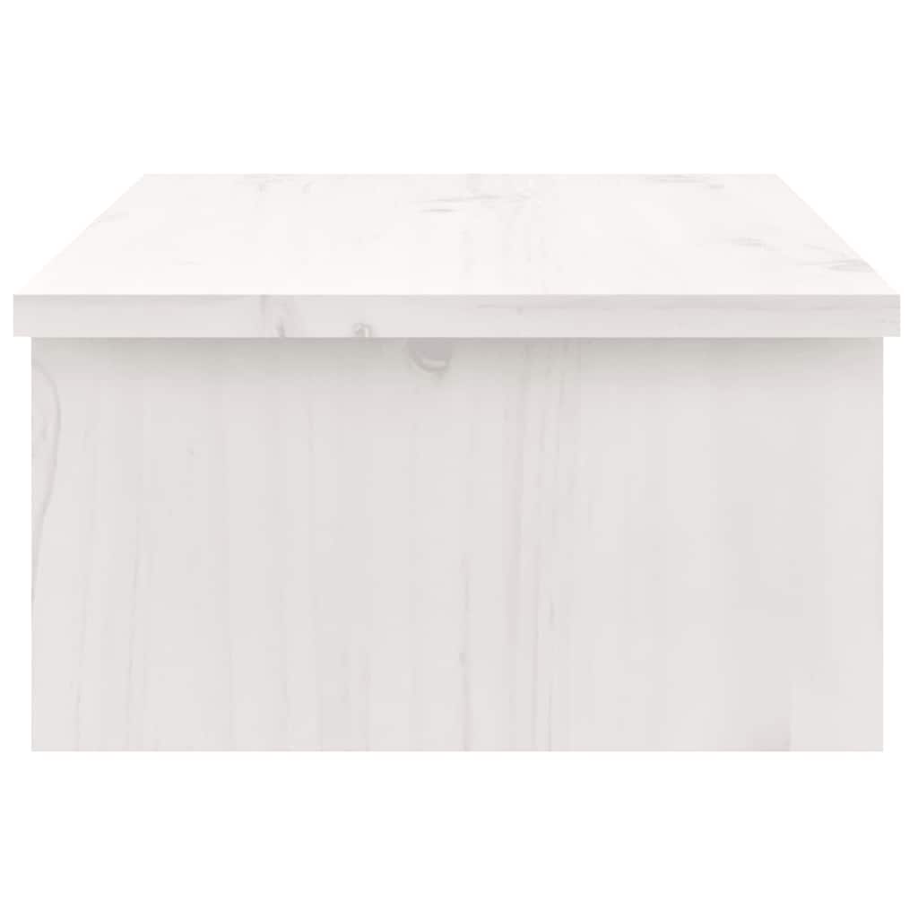 Monitor Stand White 50x27x15 cm Solid Wood Pine