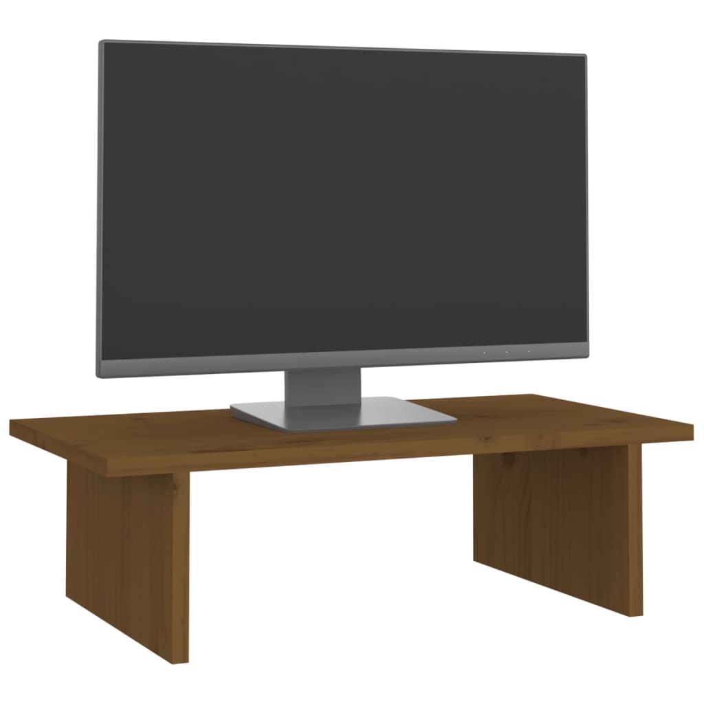 vidaXL Monitor Stand Honey Brown 50x27x15 cm Solid Wood Pine