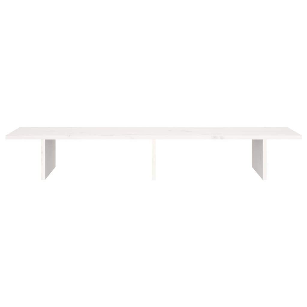 vidaXL Monitor Stand White 100x27x15 cm Solid Wood Pine