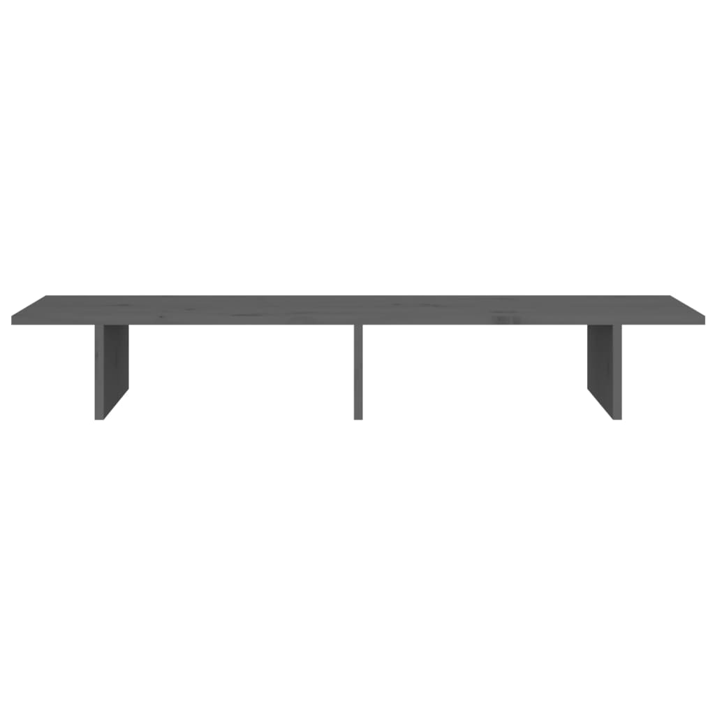 vidaXL Monitor Stand Grey 100x27x15 cm Solid Wood Pine