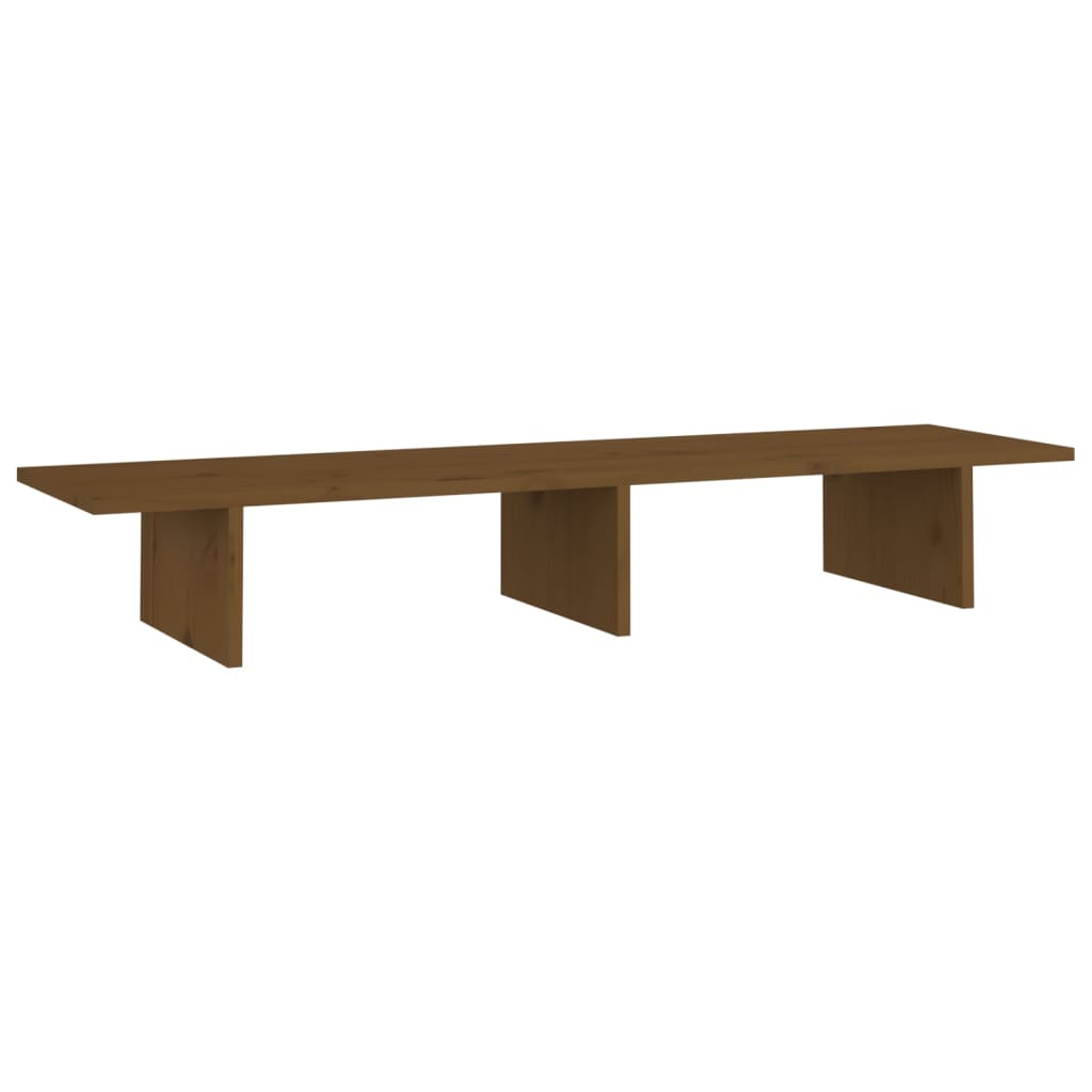 vidaXL Monitor Stand Honey Brown 100x27x15 cm Solid Wood Pine