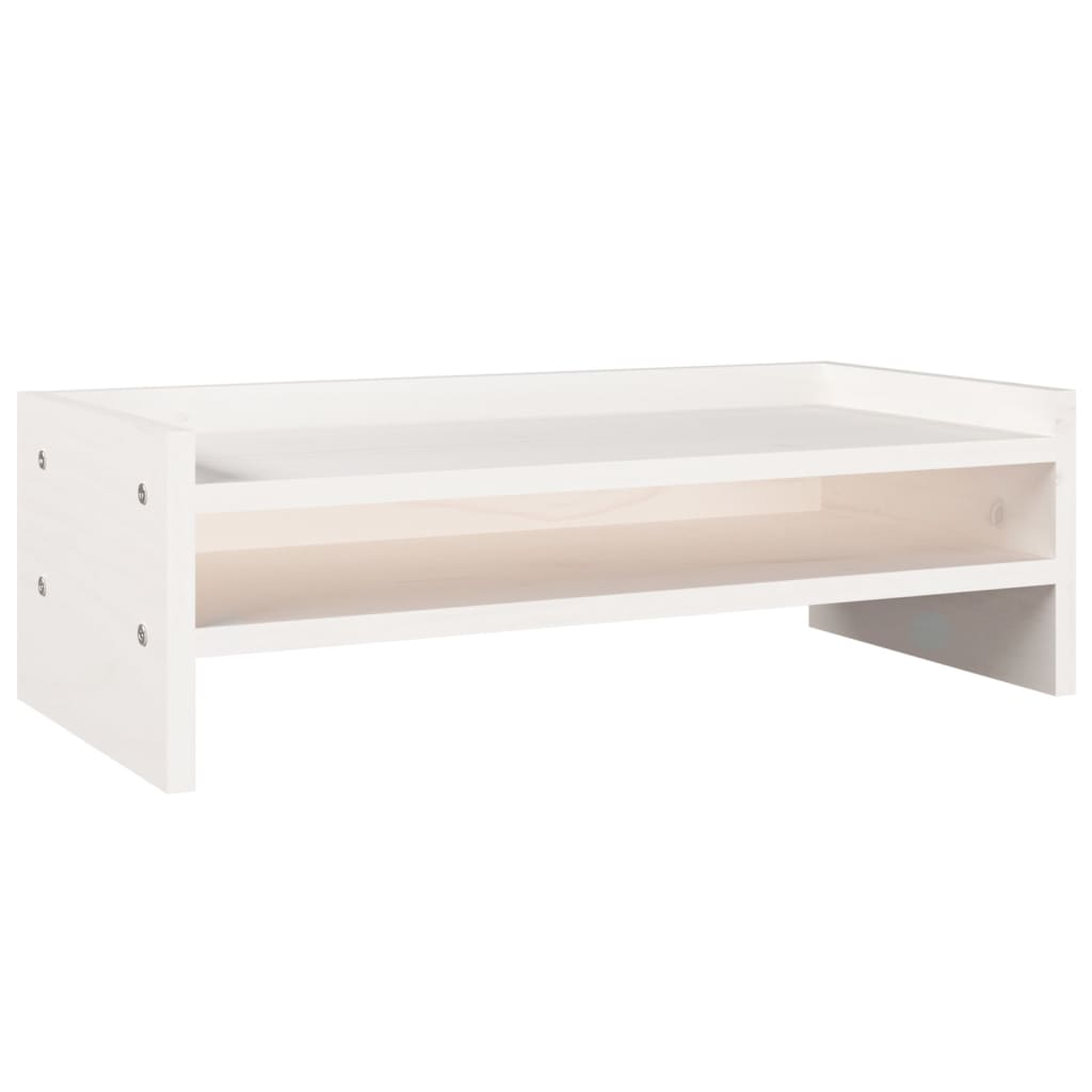 vidaXL Monitor Stand White 50x24x16 cm Solid Wood Pine