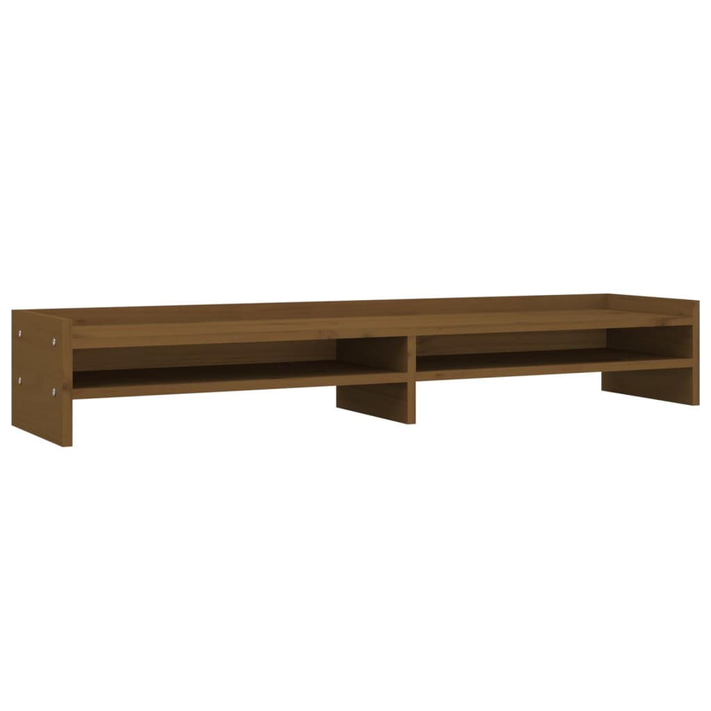 vidaXL Monitor Stand Honey Brown 100x24x16 cm Solid Wood Pine