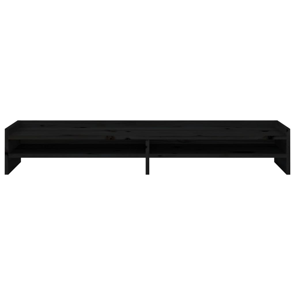 vidaXL Monitor Stand Black 100x24x16 cm Solid Wood Pine