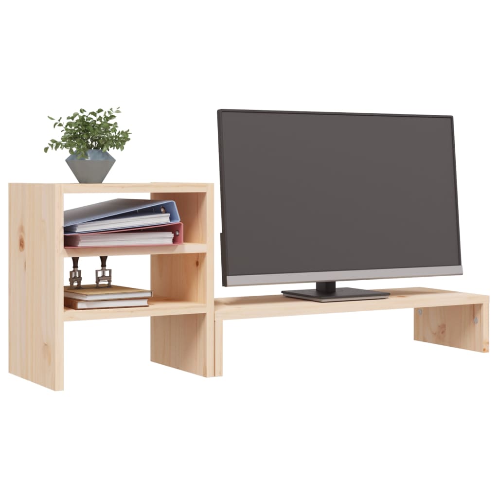 vidaXL Monitor Stand 81x20x30 cm Solid Wood Pine