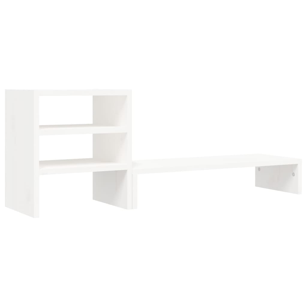 vidaXL Monitor Stand White 81x20x30 cm Solid Wood Pine