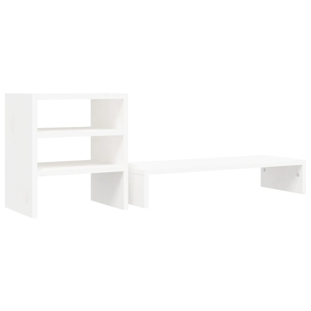 vidaXL Monitor Stand White 81x20x30 cm Solid Wood Pine