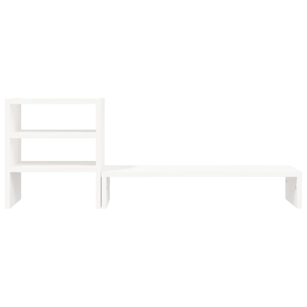 vidaXL Monitor Stand White 81x20x30 cm Solid Wood Pine