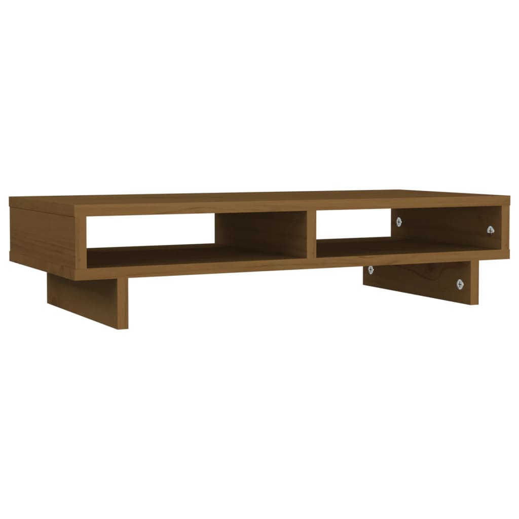 vidaXL Monitor Stand Honey Brown 60x27x14 cm Solid Wood Pine