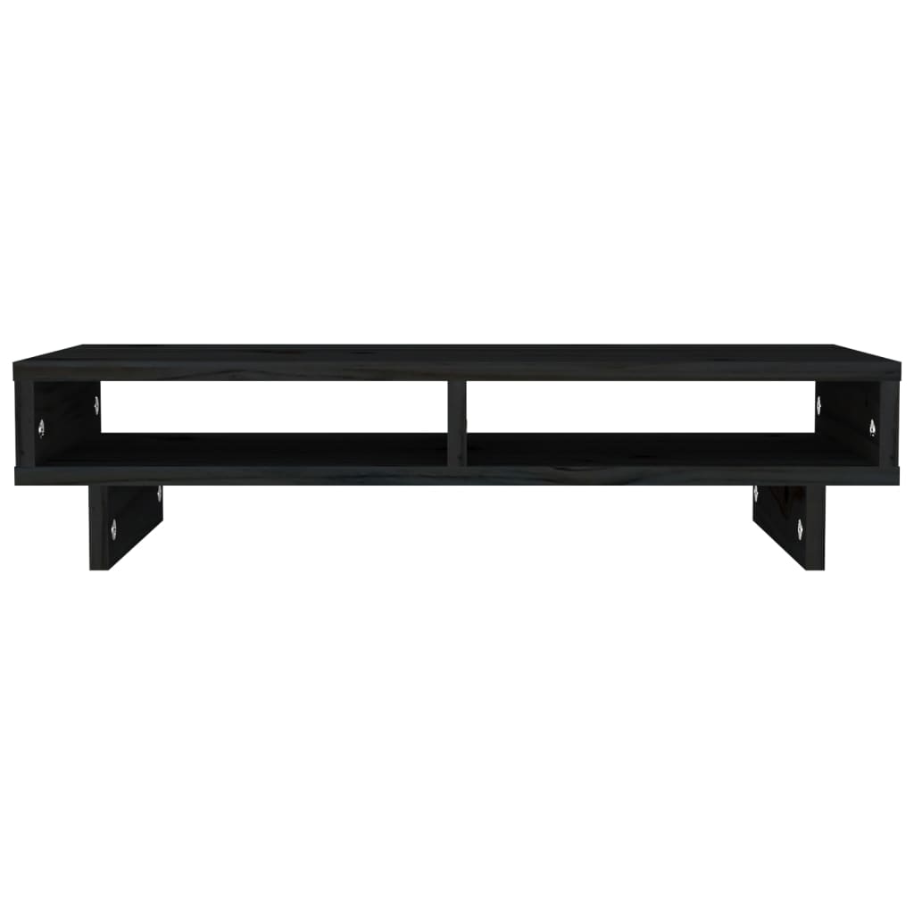 vidaXL Monitor Stand Black 60x27x14 cm Solid Wood Pine