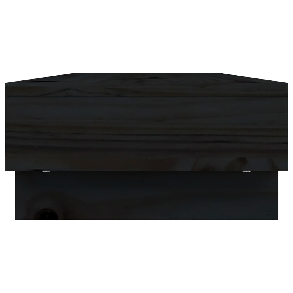 vidaXL Monitor Stand Black 60x27x14 cm Solid Wood Pine