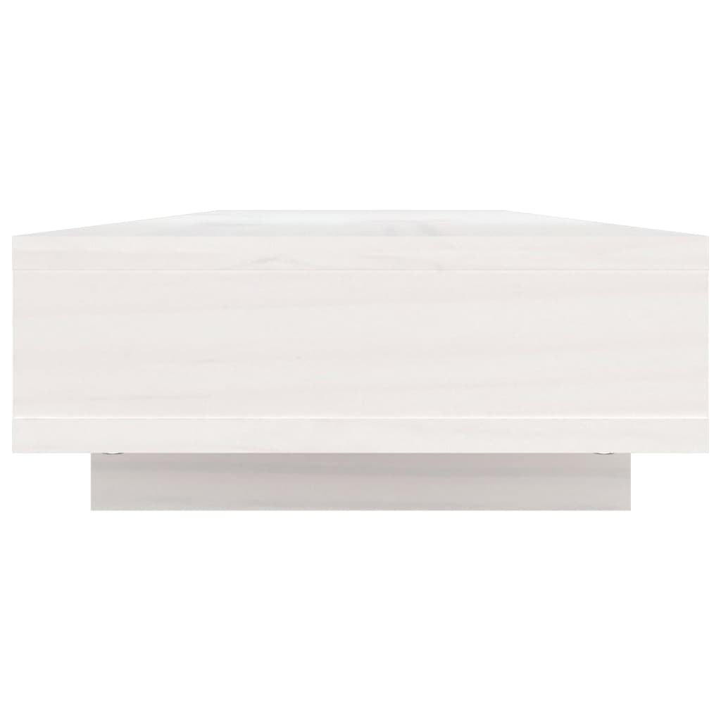 vidaXL Monitor Stand White 100x27x14 cm Solid Wood Pine