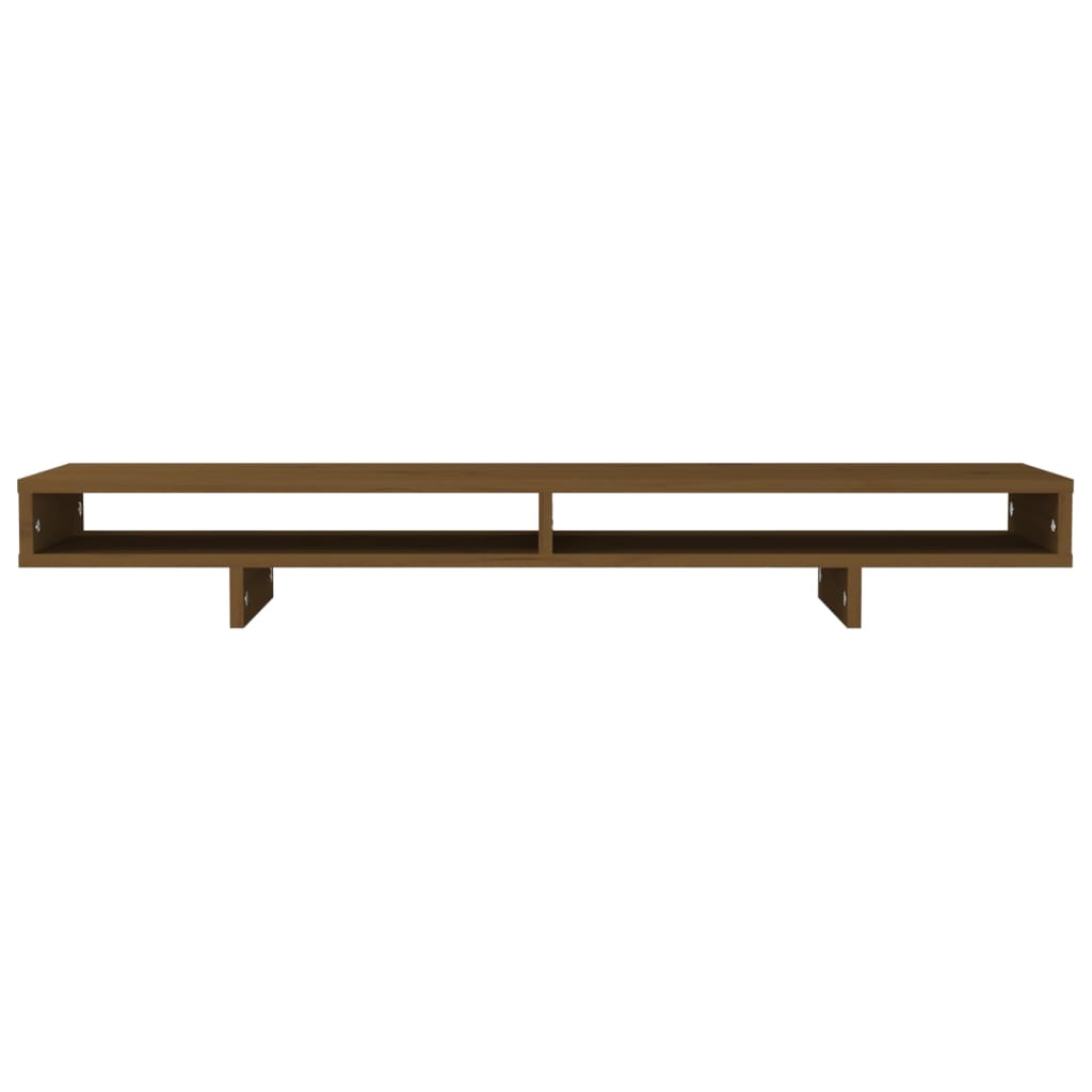 vidaXL Monitor Stand Honey Brown 100x27x14 cm Solid Wood Pine