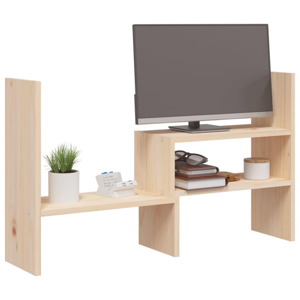 vidaXL Monitor Stand (39-72)x17x43 cm Solid Wood Pine