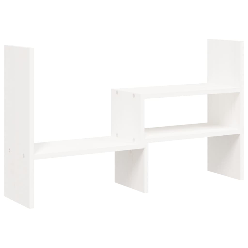 vidaXL Monitor Stand White (39-72)x17x43 cm Solid Wood Pine