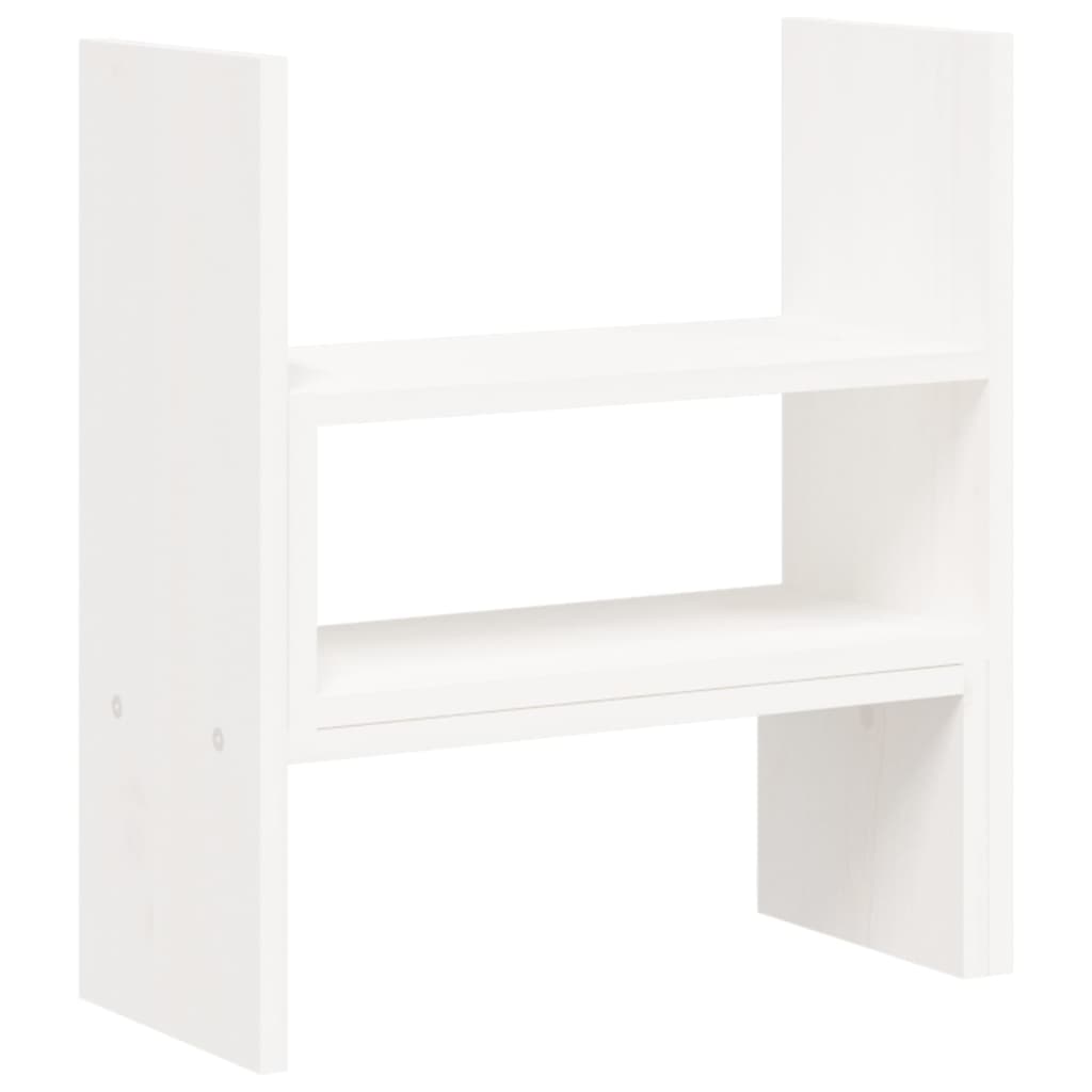 vidaXL Monitor Stand White (39-72)x17x43 cm Solid Wood Pine