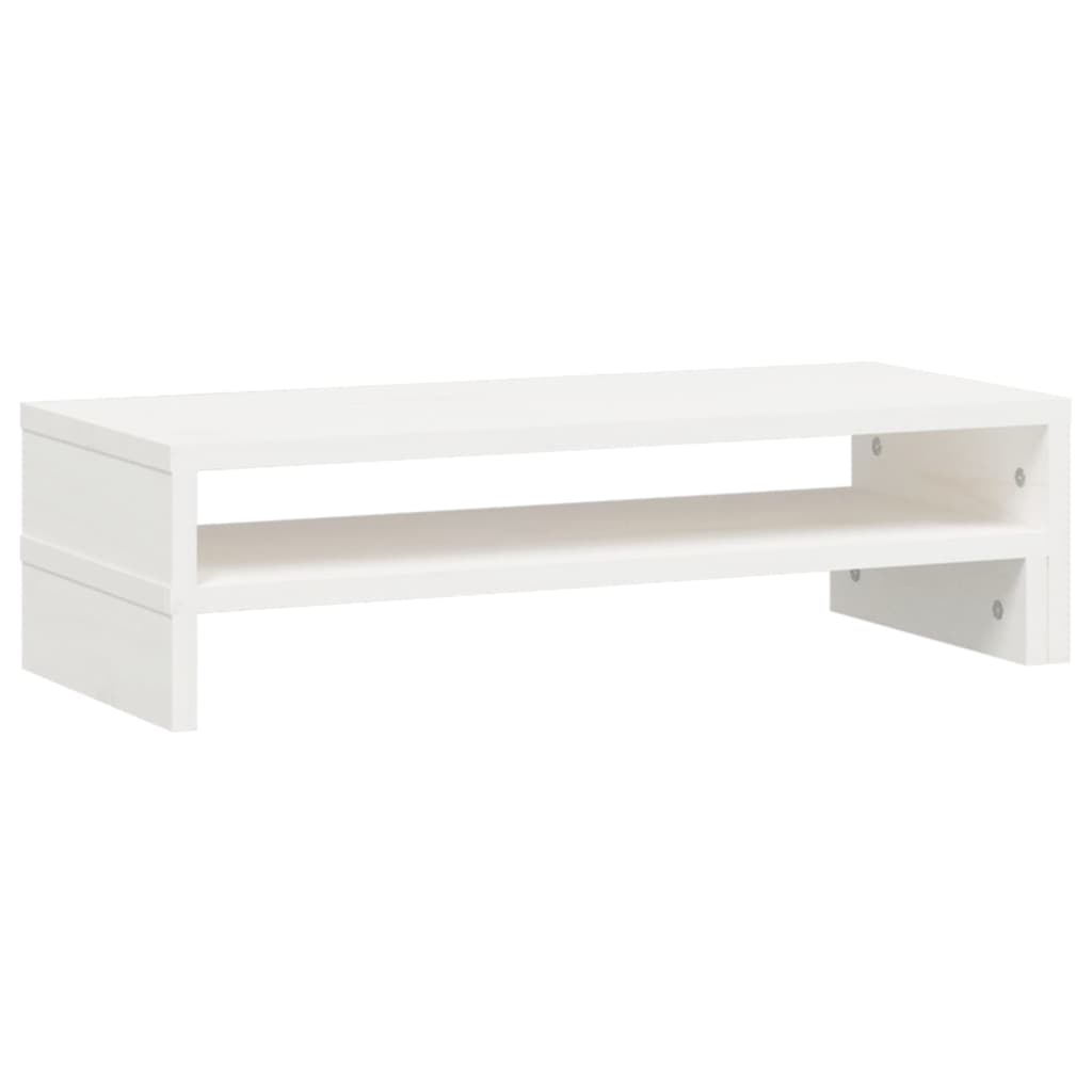 vidaXL Monitor Stand White (52-101)x22x14 cm Solid Wood Pine